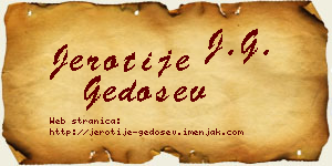 Jerotije Gedošev vizit kartica